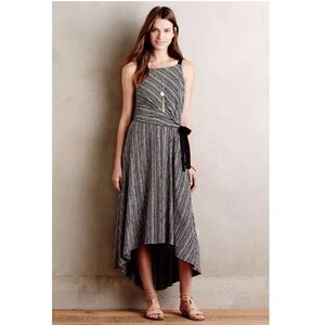 ANTHROPOLOGIE Maeve Striped Tie Waist Salsola Maxi Dress, Size Small